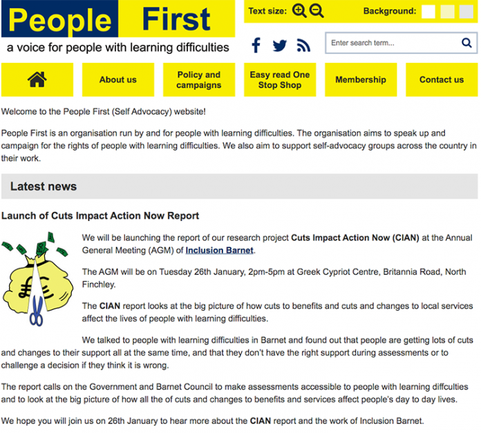 People First, a voice for people with learning difficulties